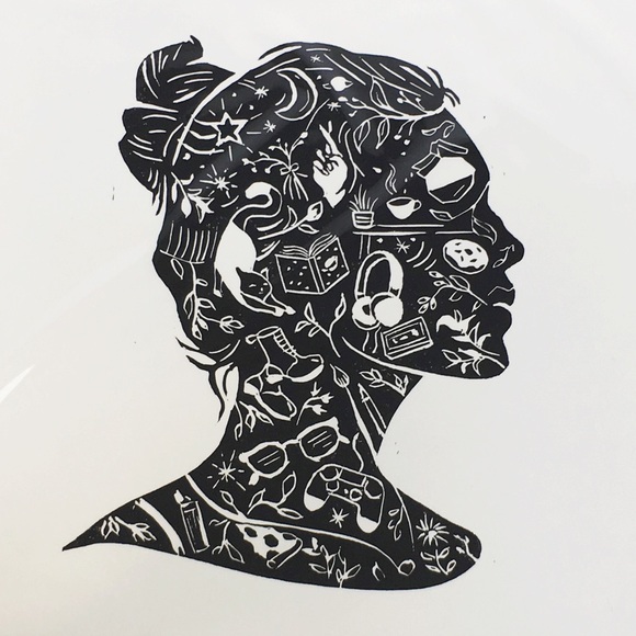 Handprinted “Inner thoughts” black ink art print ✨ - Picture 4 of 7